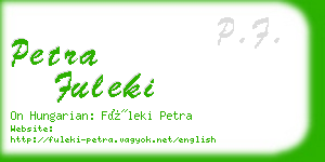 petra fuleki business card